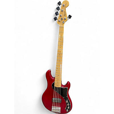 Used Squier Deluxe Dimension Bass V 5 String Red Electric Bass Guitar