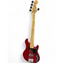 Used Squier Deluxe Dimension Bass V 5 String Red Electric Bass Guitar Red