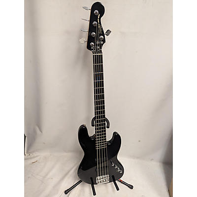 Squier Used Squier Deluxe Jazz Bass Active V 5 String Black Electric Bass Guitar