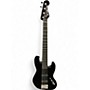 Used Squier Deluxe Jazz Bass Active V 5 String Black Electric Bass Guitar Black