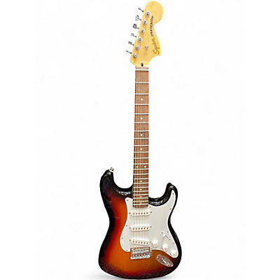 Used Squier Deluxe Stratocaster 2 Color Sunburst Solid Body Electric Guitar