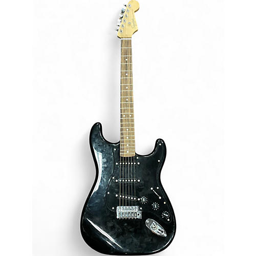 Used Squier Deluxe Stratocaster Black Solid Body Electric Guitar Black