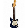 Used Squier Deluxe Stratocaster Blue and White Solid Body Electric Guitar Blue and White