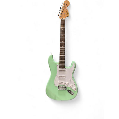 Used Squier Deluxe Stratocaster Mint Green Solid Body Electric Guitar