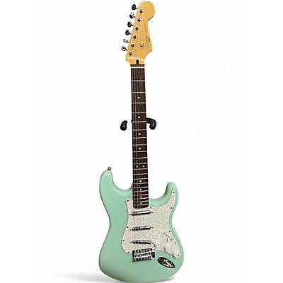 Used Squier Deluxe Stratocaster QMT Seafoam Green Solid Body Electric Guitar
