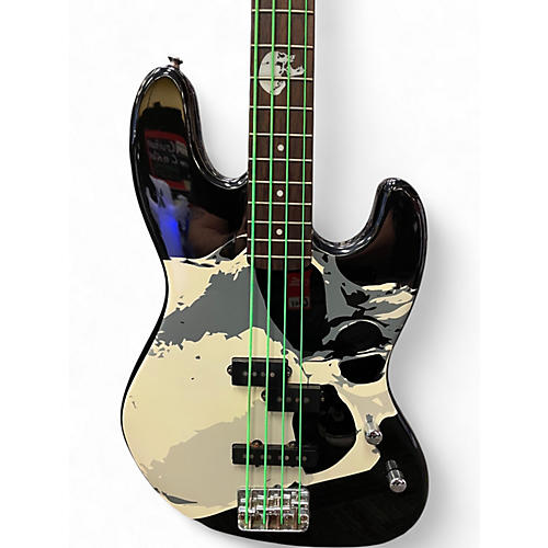 Used Squier FRANK BELL SIGNATURE JAZZ BASS Black Electric Bass Guitar Black