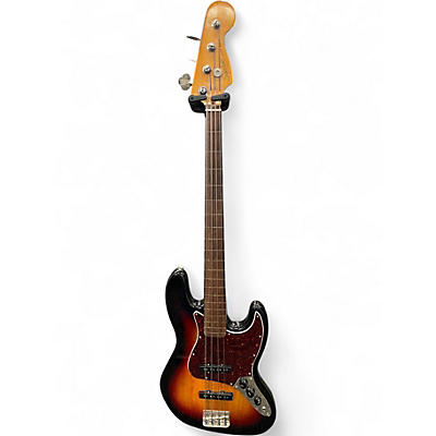 Used Squier FRETLESS JAZZ BASS SUNBURST Electric Bass Guitar