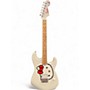 Used Squier Hello Kitty Stratocaster Single Hum Black With Kitty Pickguard Classic White Solid Body Electric Guitar Classic White
