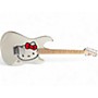 Used Squier Hello Kitty Stratocaster Single Hum Black With Kitty Pickguard Classic White Solid Body Electric Guitar Classic White