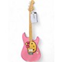 Used Squier Used Squier Hello Kitty Stratocaster Single Hum Pink With Kitty Pickguard Pink Solid Body Electric Guitar Pink