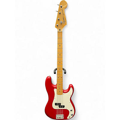 Used Squier II Precision  Red Electric Bass Guitar