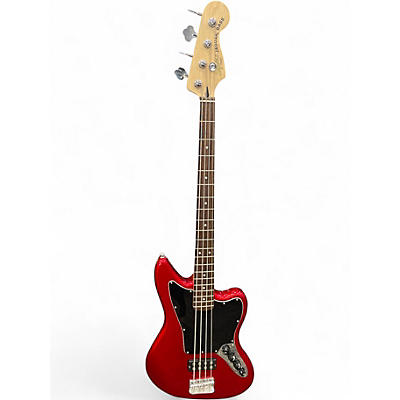 Used Squier JAGUAR BASS Candy Apple Red Electric Bass Guitar