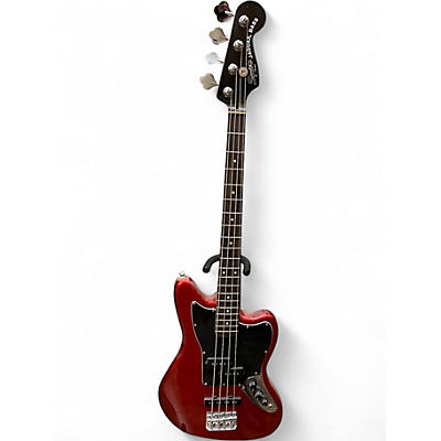 Used Squier JAGUAR BASS Candy Apple Red Electric Bass Guitar