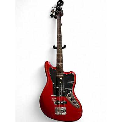 Used Squier JAGUAR BASS Candy Apple Red Electric Bass Guitar