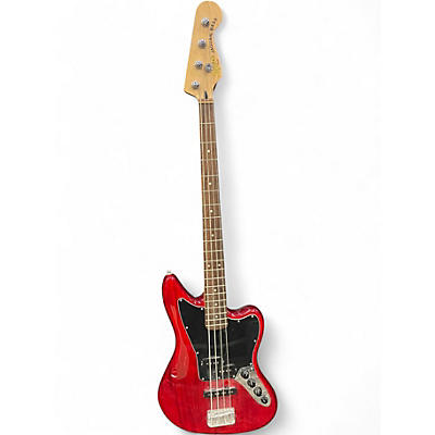 Used Squier JAGUAR BASS RED Electric Bass Guitar