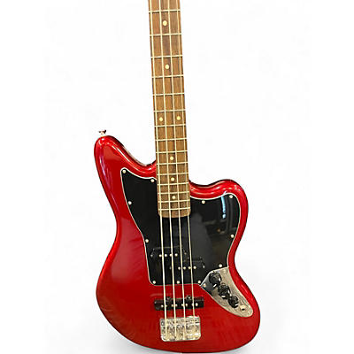 Used Squier JAGUAR BASS  red Electric Bass Guitar