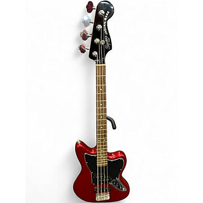 Used Squier JAGUAR Candy Apple Red Electric Bass Guitar