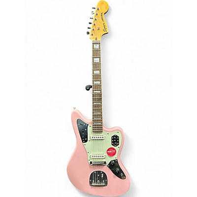 Used Squier JAGUAR Pink Solid Body Electric Guitar