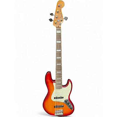 Used Squier JAZZ BASS 2 Tone Sunburst Electric Bass Guitar