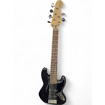 Used Squier JAZZ BASS VI Black Electric Bass Guitar