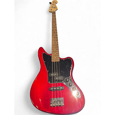Used Squier Jaguar Bass Candy Apple Red Electric Bass Guitar
