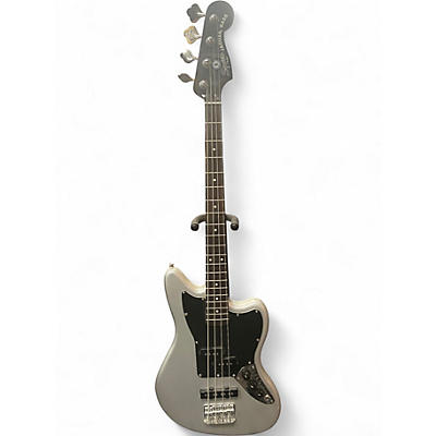 Used Squier Jaguar Bass Silver Electric Bass Guitar