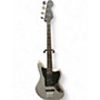 Used Squier Jaguar Bass Silver Electric Bass Guitar Silver