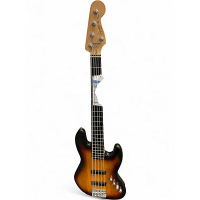 Used Squier Jazz Bass Deluxe Tobacco Burst Electric Bass Guitar