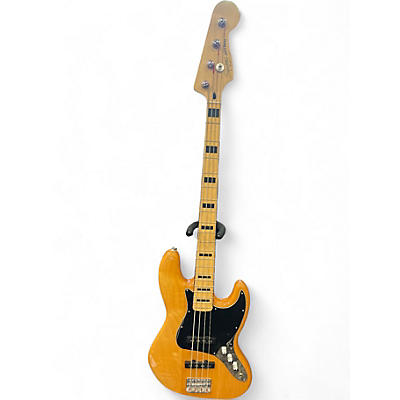 Used Squier Jazz Bass Natural Electric Bass Guitar