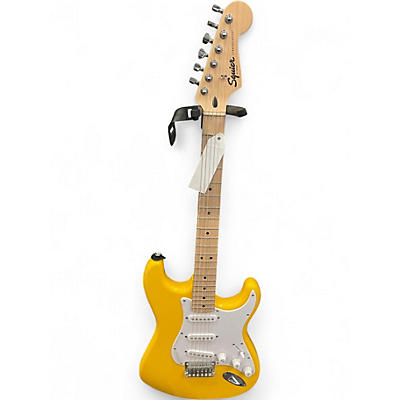 Used Squier Limited Edition Squier Sonic Stratocaster HT Graffiti Yellow Solid Body Electric Guitar