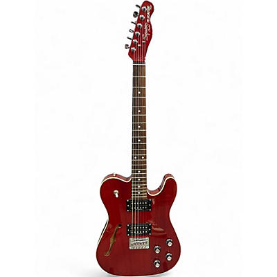 Used Squier MASTER SERIES THINLINE TELECASTER Trans Crimson Red Hollow Body Electric Guitar