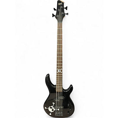 Used Squier MB4 Skull & Crossbones Black Electric Bass Guitar