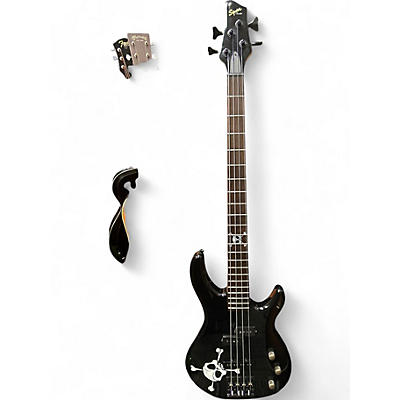 Used Squier MB4 Skull & Crossbones Black Electric Bass Guitar