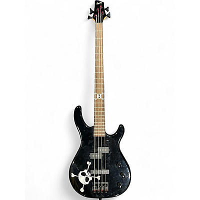 Used Squier MB4 Skull & Crossbones Black Electric Bass Guitar