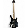 Used Squier MB4 Skull & Crossbones Black Electric Bass Guitar Black