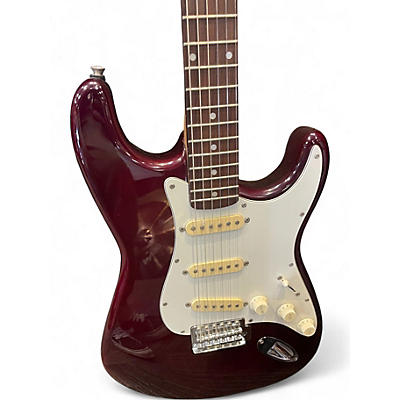 Used Squier MIK Stratocaster Crimson Red Trans Solid Body Electric Guitar