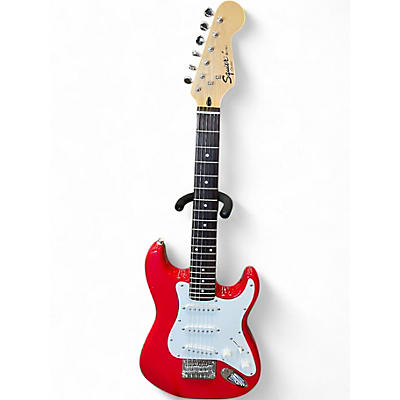 Used Squier MINI STRAT Candy Apple Red Solid Body Electric Guitar