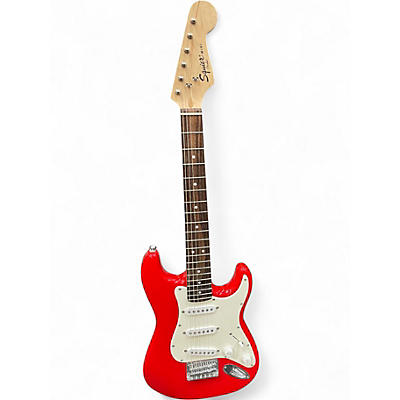 Used Squier MINI STRATOCASTER Torino Red Solid Body Electric Guitar