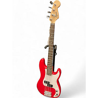 Used Squier Mini P Bass Red Electric Bass Guitar