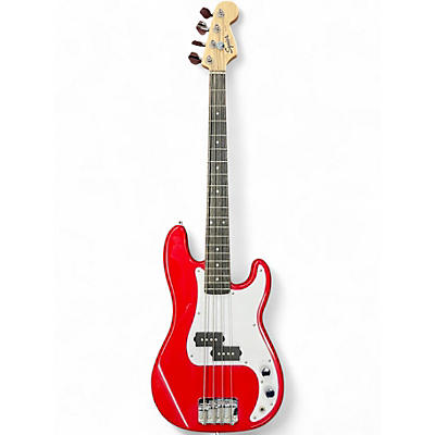 Used Squier Mini Precision Bass Dakota Red Electric Bass Guitar