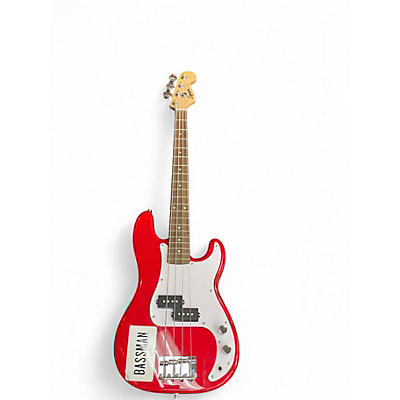 Used Squier Mini Precision Red Electric Bass Guitar