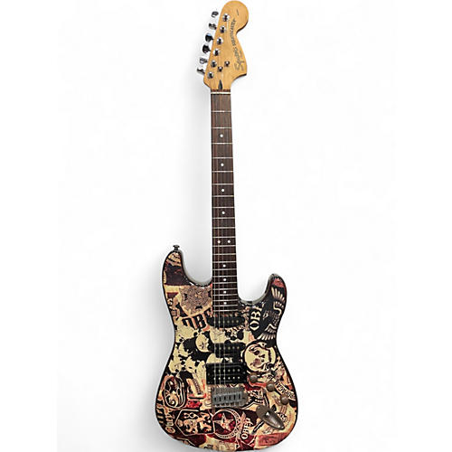 Used Squier OBEY STRATOCASTER Custom Graphic Solid Body Electric Guitar Custom Graphic