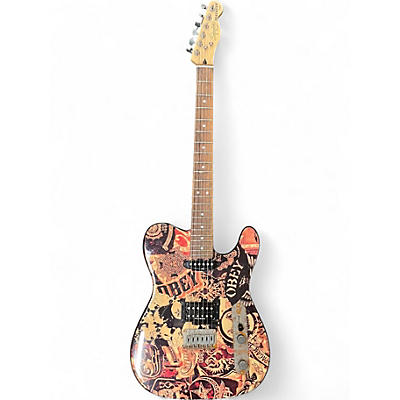 Used Squier Obey Propaganda Telecaster Custom Graphic Solid Body Electric Guitar