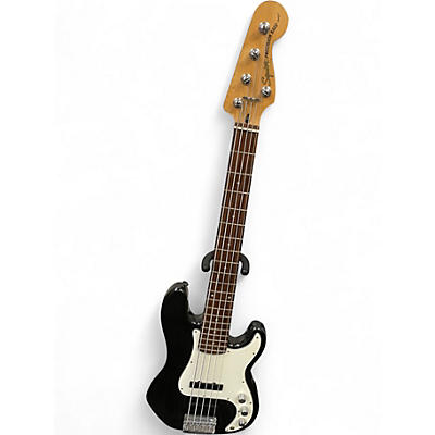 Used Squier P Bass Black Electric Bass Guitar
