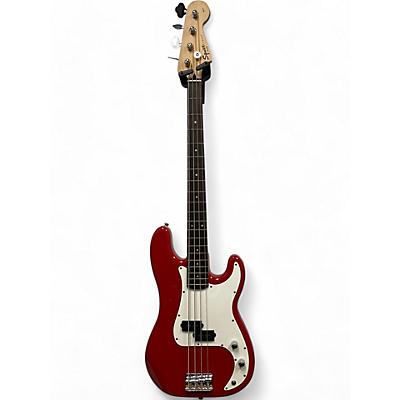 Used Squier P-Bass Fiesta Red Electric Bass Guitar