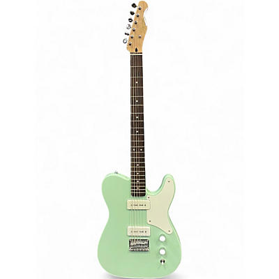 Used Squier Paranormal Baritone Cabronita Telecaster Surf Green Solid Body Electric Guitar