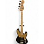 Used Squier Paranormal Jazz Bass 54 Black and Gold Electric Bass Guitar Black and Gold