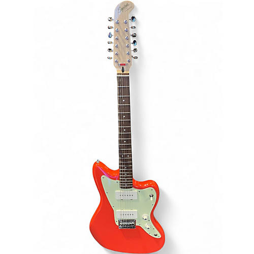 Used Squier Paranormal Jazzmaster XII Fiesta Red Solid Body Electric Guitar Fiesta Red