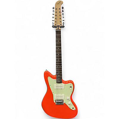 Used Squier Paranormal Jazzmaster XII Fiesta Red Solid Body Electric Guitar