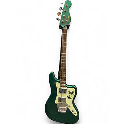Used Squier Paranormal Rascal Bass HH Sherwood Green Metallic Electric Bass Guitar